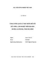 Tăng cường quản lý nhà nước đối với đất nông, lâm nghiệp trên địa bàn huyện cao phong, tỉnh hòa bình  