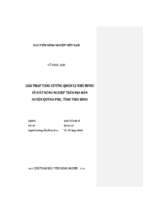 Giải pháp tăng cường quản lý nhà nước về đất nông nghiệp trên địa bàn huyện quỳnh phụ, tỉnh thái bình  