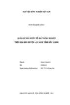 Quản lý nhà nước về đất nông nghiệp trên địa bàn huyện lục nam, tỉnh bắc giang  