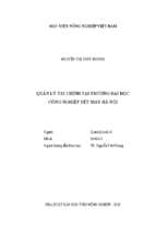 Quản lý tài chính tại trường đại học công nghiệp dệt may hà nội  