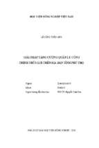 Giải pháp tăng cường quản lý công trình thủy lợi trên địa bàn tỉnh phú thọ  