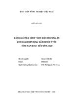 đánh giá tình hình thực hiện phương án quy hoạch sử dụng đất huyện ý yên tỉnh nam định đến năm 2020  