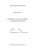 Hoàn thiện tổ chức công tác kế toán tại mobifone tỉnh hưng yên  