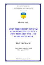 Quản trị rủi ro tín dụng tại ngân hàng tmcp đầu tư và phát triển việt nam chi nhánh hồ chí minh