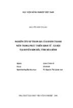 Nghiên cứu sự tham gia của đoàn thanh niên trong phát triển kinh tế   xã hôi tại huyện kim bôi, tỉnh hòa bình  