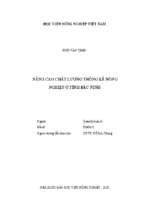 Nâng cao chất lượng thống kê nông nghiệp ở tỉnh bắc ninh  