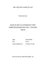 đánh giá hiệu quả sử dụng đất nông nghiệp huyện thuận bắc   tỉnh bình thuận  