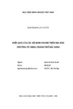 Hiệu quả của các hộ kinh doanh trên địa bàn phường vũ ninh, thành phố bắc ninh  