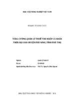 Tăng cường quản lý thuế thu nhập cá nhân trên địa bàn huyện phù ninh, tỉnh phú thọ  