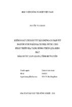 Kiểm soát chi đầu tư xây dựng cơ bản từ nguồn vốn ngân sách nhà nước cho phát triển hạ tầng nông thôn qua kho bạc nhà nước văn giang, tỉnh hưng yên  