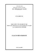 Phát triển công nghiệp hỗ trợ trong quá trình tái cơ cấu ngành công nghiệp tại thành phố hồ chí minh