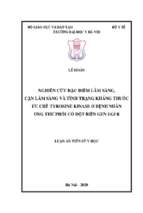 Luận án tiến sĩ nghiên cứu đặc điểm lâm sàng, cận lâm sàng và tình trạng kháng thuốc ức chế tyrosine kinase