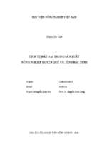 Tích tụ đất đai trong sản xuất nông nghiệp huyện quế võ, tỉnh bắc ninh  