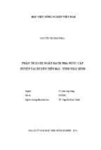 Phân tích chi ngân sách nhà nước cấp huyện tại huyện tiền hải   tỉnh thái bình  