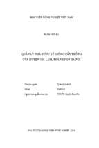 Quản lý nhà nước về giống cây trồng của huyện gia lâm, thành phố hà nội  
