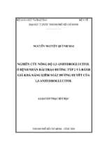 Nghiên cứu nồng độ 1,5 anhydroglucitol ở bệnh nhân đái tháo đường týp 2 và đánh giá khả năng kiểm soát đường huyết của 1,5 anhydroglucitol