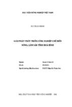 Giải pháp phát triển công nghiệp chế biến nông, lâm sản tỉnh hòa bình  