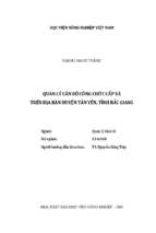Quản lý cán bộ công chức cấp xã trên địa bàn huyện tân yên, tỉnh bắc giang  