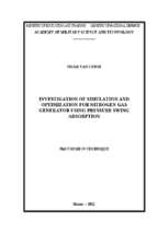 Nghiên cứu mô phỏng và tối ưu hóa thiết bị tạo khí nitơ sử dụng chu trình hấp phụ thay đổi áp suất