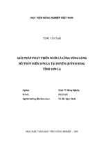 Giải pháp phát triển nuôi cá lồng vùng lòng hồ thủy điện sơn la tại huyện quỳnh nhai, tỉnh sơn la  