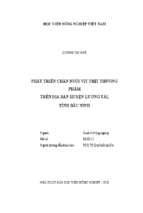 Phát triển chăn nuôi vịt thương phẩm trên địa bàn huyện lương tài, tỉnh bắc ninh  