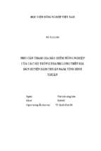 Nhu cầu tham gia bảo hiểm nông nghiệp của các hộ trồng thanh long trên địa bàn huyện hàm thuận nam, tỉnh bình thuận  