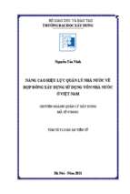 Nâng cao hiệu lực quản lý nhà nước về hợp đồng xây dựng sử dụng vốn nhà nước ở việt nam tt