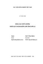 Nâng cao chất lượng nhân lực ngành kiểm lâm tỉnh sơn la  