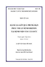 đánh giá kết quả trung hạn phẫu thuật bệnh ebstein tại bệnh viện tim tâm đức