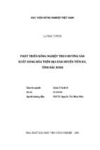 Phát triển nông nghiệp theo hướng sản xuất hàng hóa tren địa bàn huyện tiên du, tỉnh bắc ninh  
