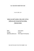 Nâng cao chất lượng công chức cấp xã trên địa bàn thành phố hòa bình, tỉnh hòa bình  