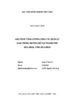 Giải pháp tăng cường công tác quản lý giao thông đường bộ tại thành phố hòa bình, tỉnh hòa bình  