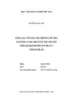 đánh giá công tác bồi thường, hỗ trợ và tái định cư khi nhà nước thu hồi đất trên địa bàn huyện quỳnh lưu, tỉnh nghệ an  