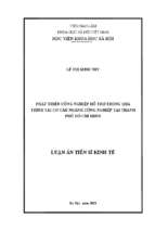 Phát triển công nghiệp hỗ trợ trong quá trình tái cơ cấu ngành công nghiệp tại thành phố hồ chí minh