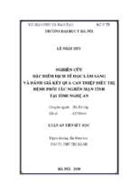 Luận án tiến sĩ nghiên cứu đặc điểm dịch tễ học lâm sàng và đánh giá kết quả can thiệp điều trị bệnh phổi tắc nghẽn