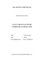 Quản lý thanh toán viện phí tại bệnh viện sản nhi bắc ninh  