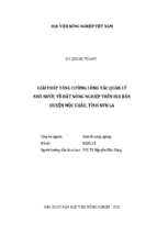 Giải pháp tăng cường công tác quản lý nhà nước về đất nông nghiệp trên địa bàn huyện mộc châu, tỉnh sơn la  