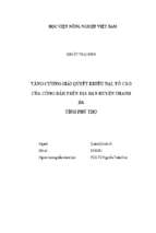 Tăng cường giải quyết khiếu nại, tố cáo của công dân trên địa bàn huyện thanh ba, tỉnh phú thọ  