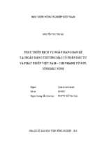 Phát triển dịch vụ ngân hàng bán lẻ tại ngân hàng thương mai cổ phần đầu tư và phát triển việt nam   chi nhánh từ sơn, tỉnh bắc ninh  