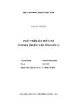 Phát triển sản xuất chè ở huyện thuận châu, tỉnh sơn la  