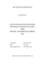 Quản lý huy động vốn tại ngân hàng thương mại cổ phần đầu tư và phát triển việt nam chi nhánh từ sơn, tỉnh bắc ninh  