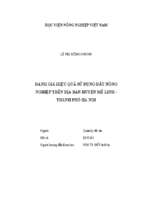 đánh giá hiệu quả sử dụng đất nông nghiệp trên địa bàn huyện mê linh   thành phố hà nội  