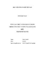 Nâng cao chất lượng dịch vụ hành chính công trực tuyến của quận long biên, thành phố hà nội  