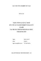 Tăng cường quản lý thuế đối với doanh nghiệp ngoài quốc doanh tại cục thuế huyện khoái châu, tỉnh hưng yên  