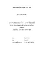 Giải pháp thu hút vốn đầu tư trực tiếp nước ngoài (fdi) vào lĩnh vực công nghiệp trên địa bàn tỉnh hưng yên  