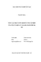 Nâng cao chất lượng dịch vụ cung cấp điện của công ty điện lực gia lâm, thành phố hà nội  