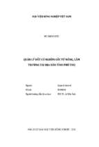 Quản lý đất có nguồn gốc từ nông, lâm trường tại địa bàn tỉnh phú thọ  