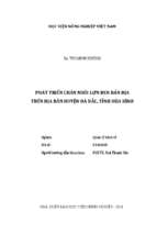 Phát triển chăn nuôi lợn đen bản địa trên địa bàn huyện đà bắc, tỉnh hòa bình  