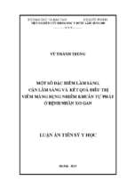 Luận án tiến sĩ một số đặc điểm lâm sàng, cận lâm sàng và kết quả điều trị viêm màng bụng nhiễm khuẩn tự phát ở bệnh