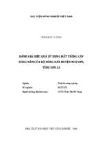 đánh giá hiệu quả sử dụng đất trồng cây hàng năm của hộ nông dân huyện mai sơn, tỉnh sơn la  